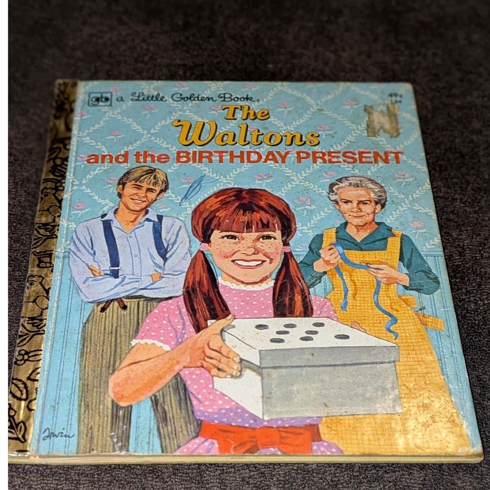 Vintage 1975 Little Golden Book The Waltons and the Birthday Present TV Show